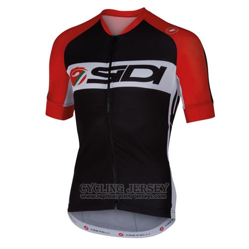 2016 Cycling Jersey Castelli SIDI Black and Red Short Sleeve and Bib Short